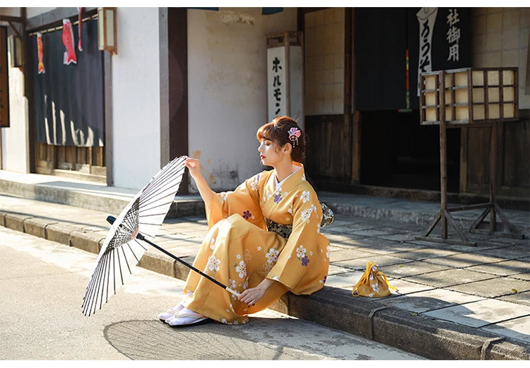 Kimono Jaune Femme