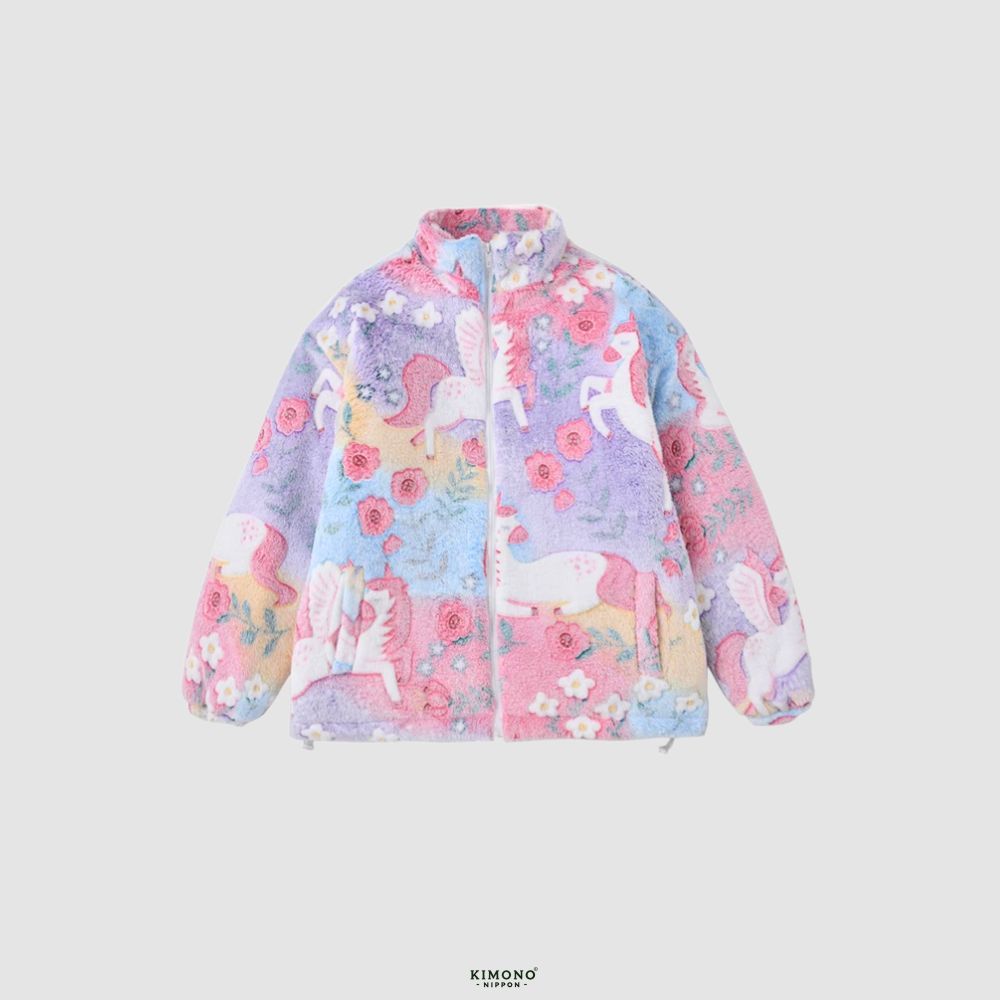 Sukajan | Veste Kawaii Japonaise | Licorne & Arc-en-Ciel