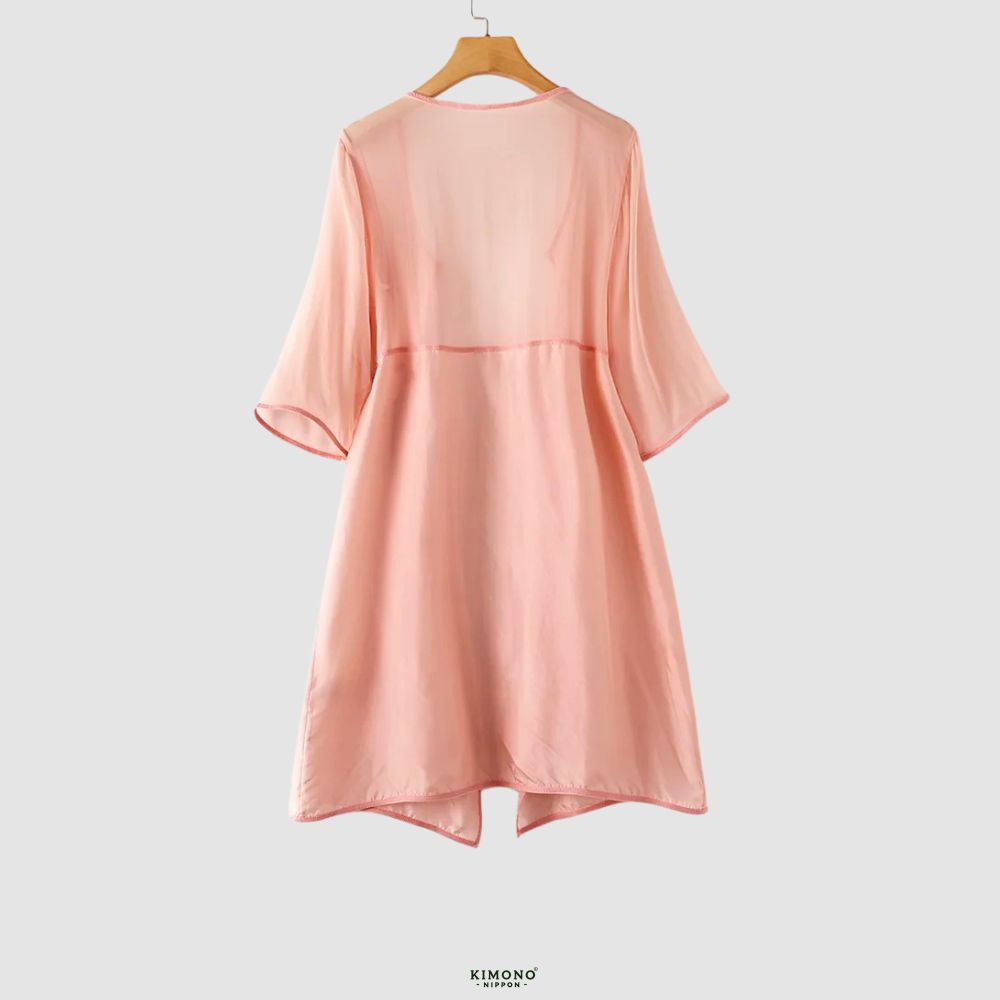 Kimono Long Soie de Mûrier | Kanzen Rose