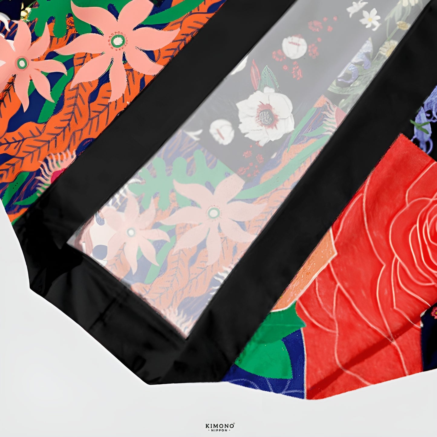 Kimono Japonais | Motifs Floraux Patchwork