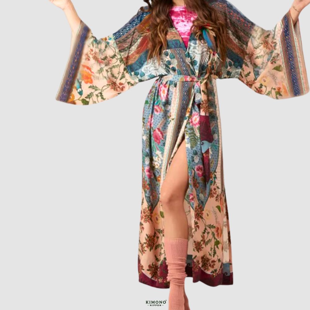 Kimono long | Patchwork Bohème Multicolore