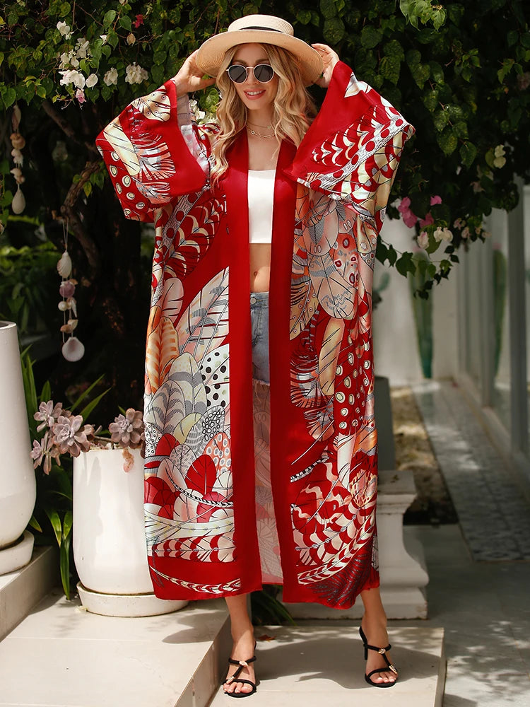 Kimono Rouge Femme