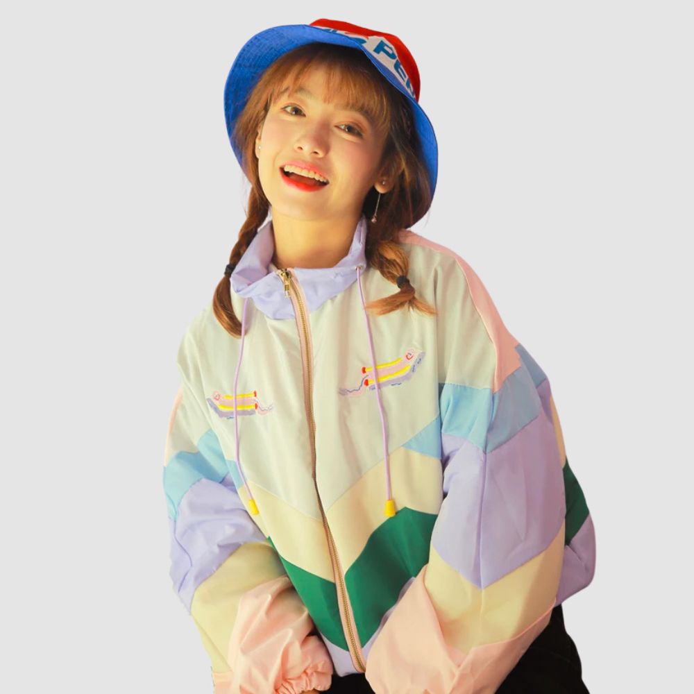 Sukajan | Bomber Japonais Femme | Style Harajuku Pastel