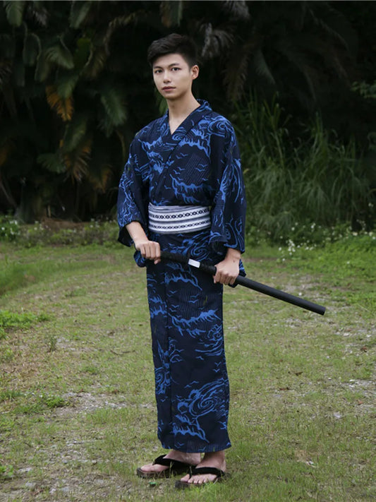 Kimono Homme Dragon Bleu