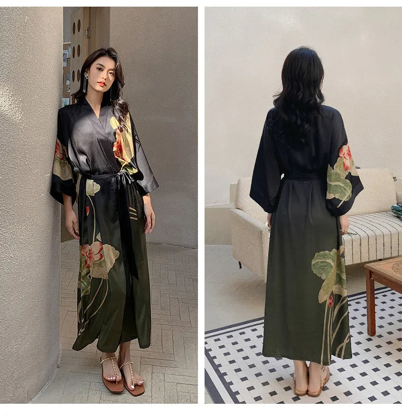 Long Kimono Fleuri Femme