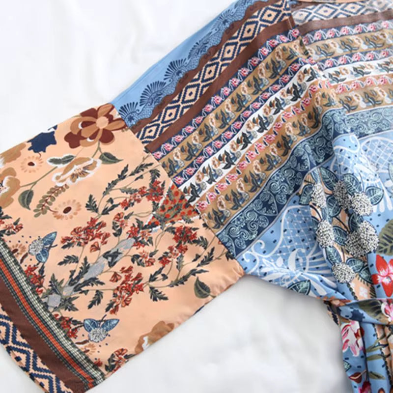 Kimono long | Patchwork Bohème Multicolore