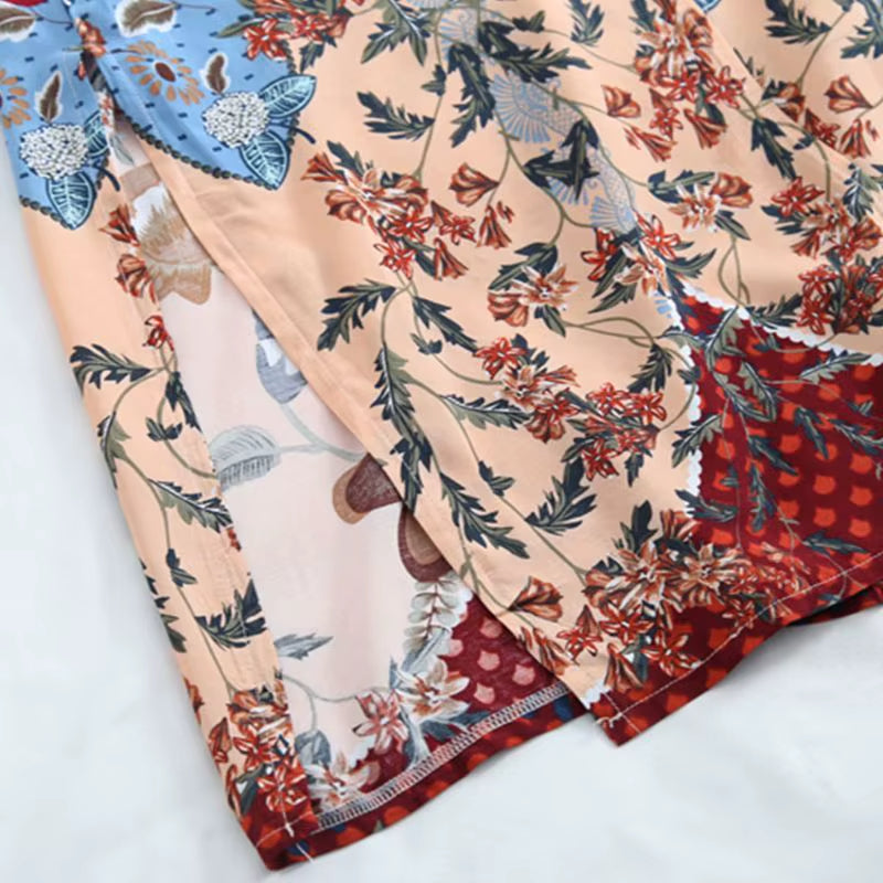 Kimono long | Patchwork Bohème Multicolore