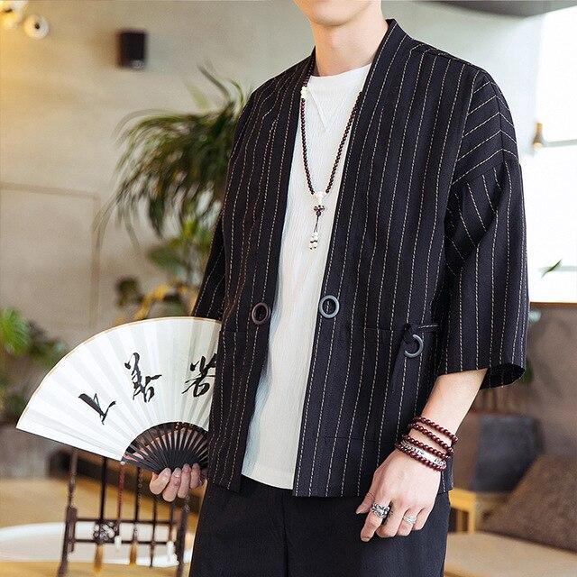 Cardigan Homme Façon Kimono Noir / M