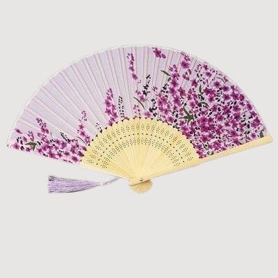 Eventail Japonais Fleur Rose