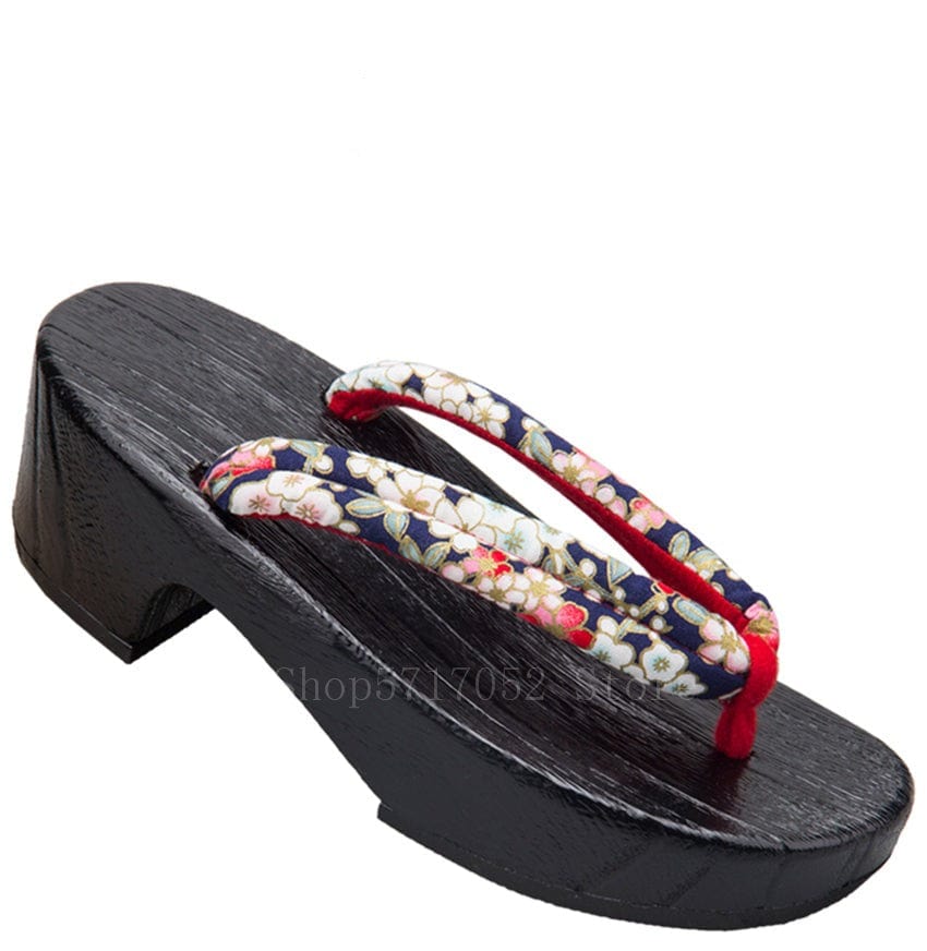 Geta Chaussure Geisha Marine Fleuri / 35