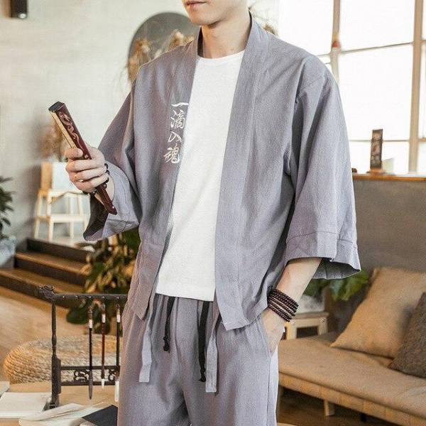 Haori Homme Gris Gris / M