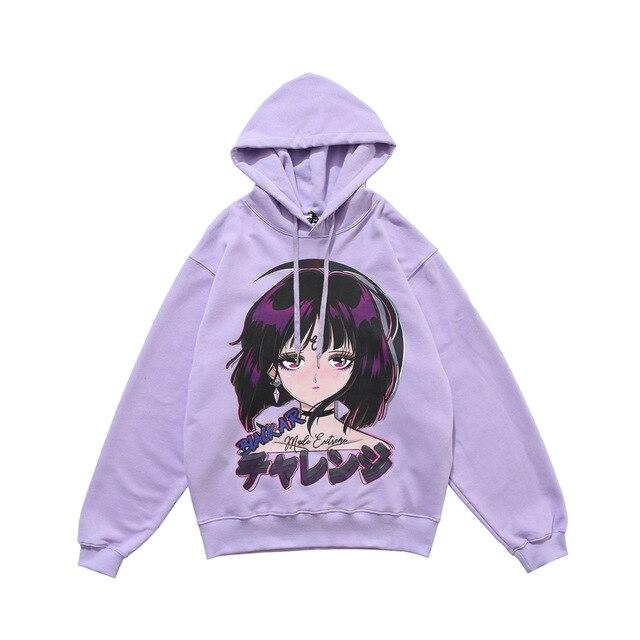 Hoodie Japonais Anime Femme Violet / XL