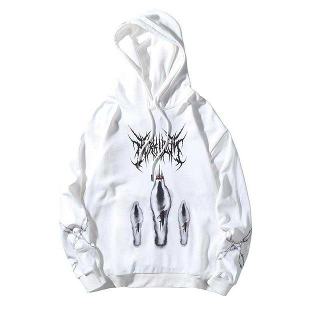 Hoodie Japonais Chain Million Blanc / S