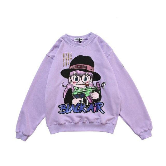 Hoodie Japonais Girl Violet / L