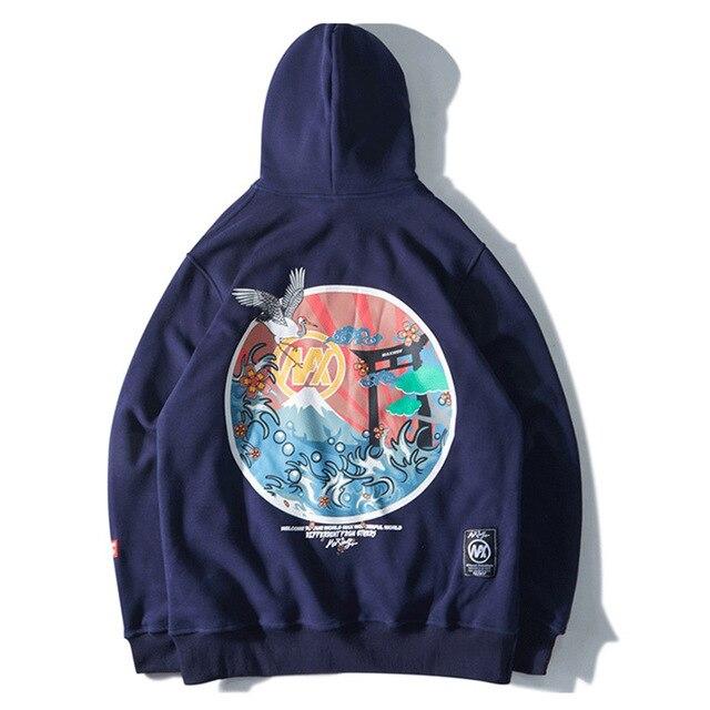 Hoodie Japonais Tori Bleu / M