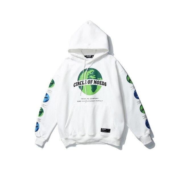 Hoodie Japonais World Blanc / L