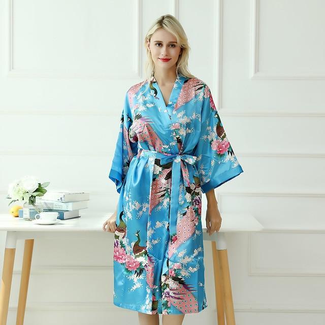 Kimono Court Femme Cyan Cyan / S