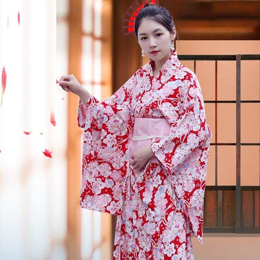 Kimono Femme Cosplay Rouge