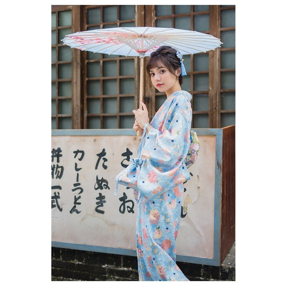 Kimono Femme Traditionnel Bleu Clair