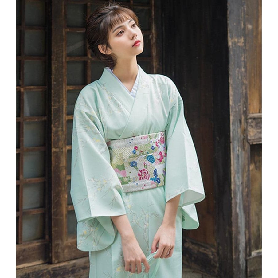 Kimono Fleuri Femme Bleu