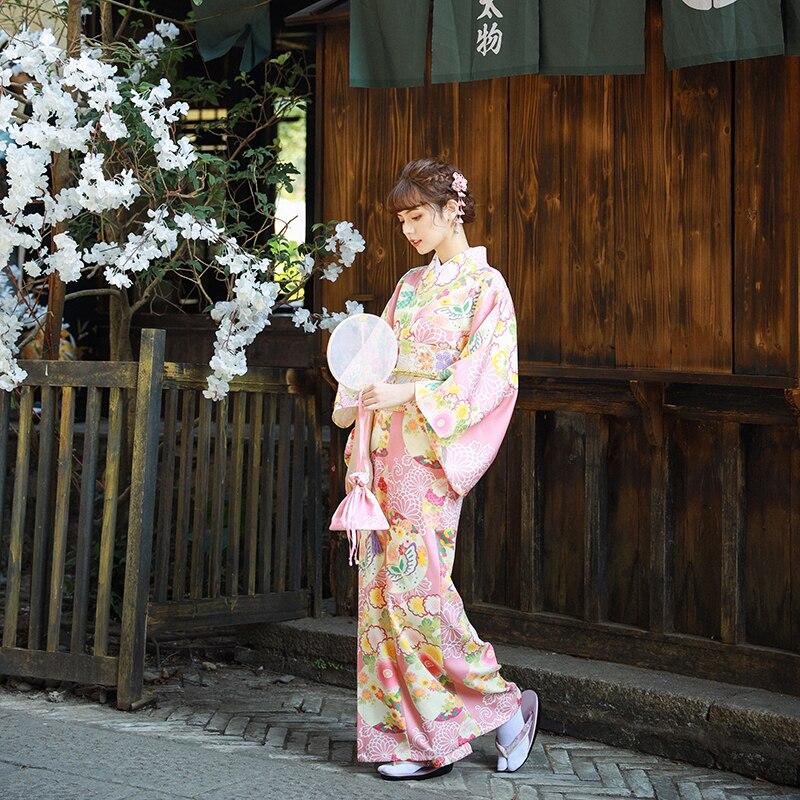 Kimono Fleuri Femme Rose