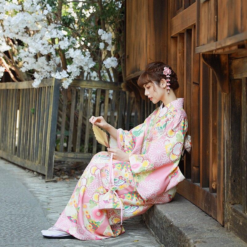 Kimono Fleuri Femme Rose