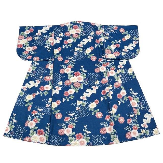 Kimono Japonais Femme Coton Bleu / S