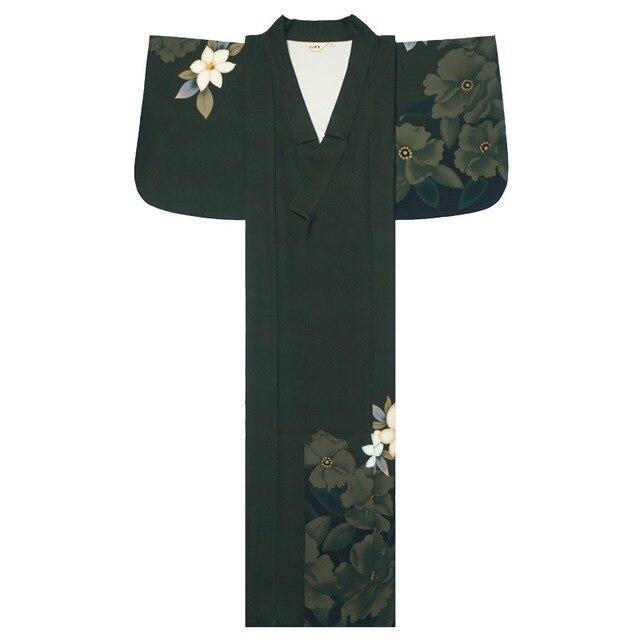 Kimono Japonais Femme Geisha Vert / S