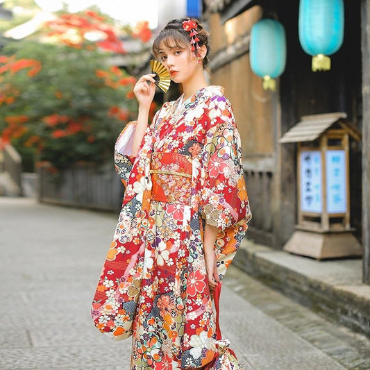 Kimono Japonais Femme Manga Fleurs / S 155-165 cm