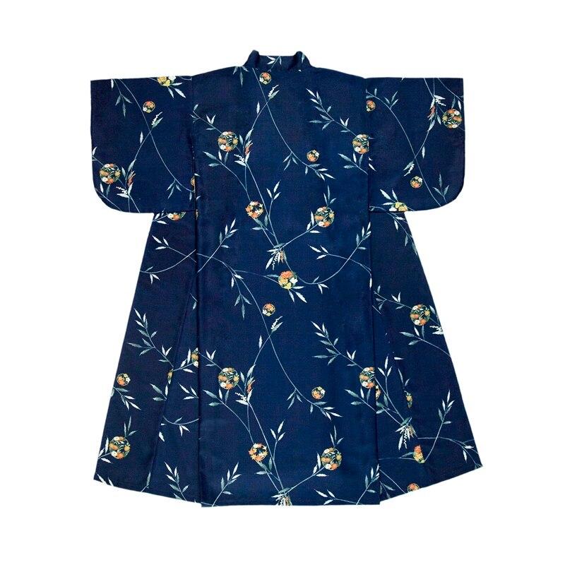 Kimono Japonais Manche Longue Femme Bleu / One Size