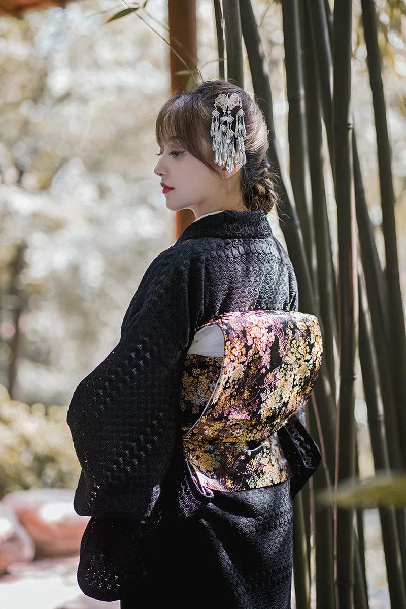 Kimono Japonais Noir Femme