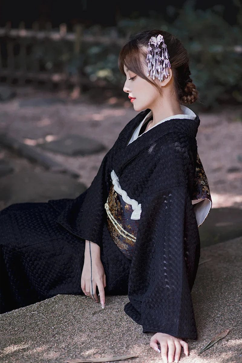 Kimono Japonais Noir Femme