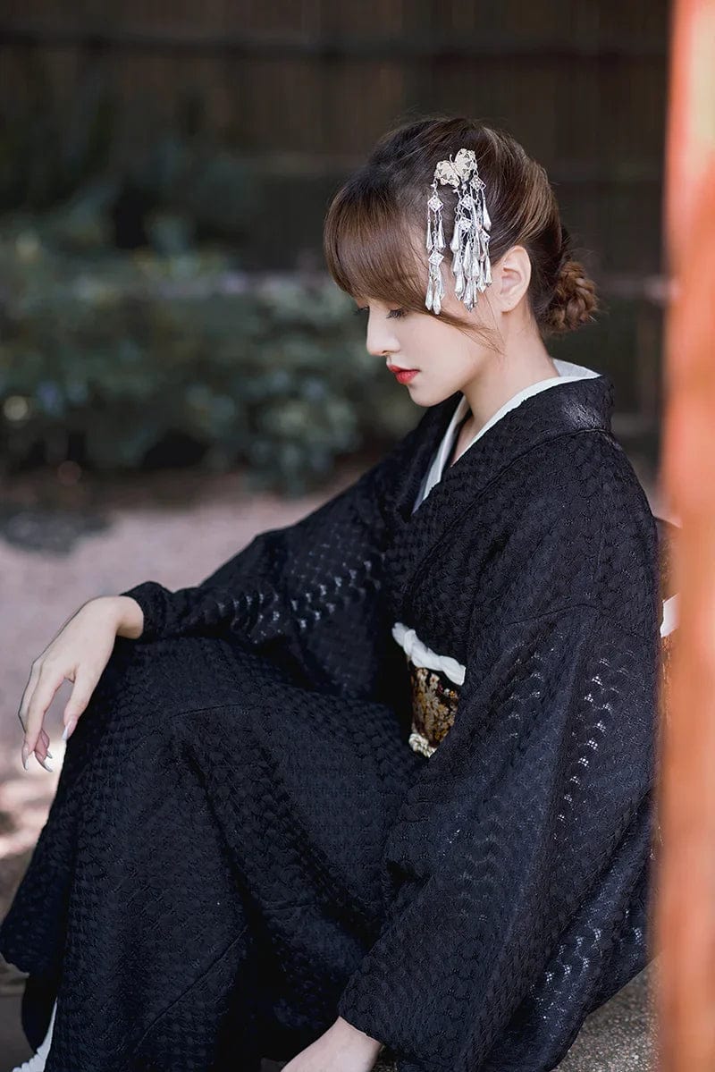 Kimono Japonais Noir Femme