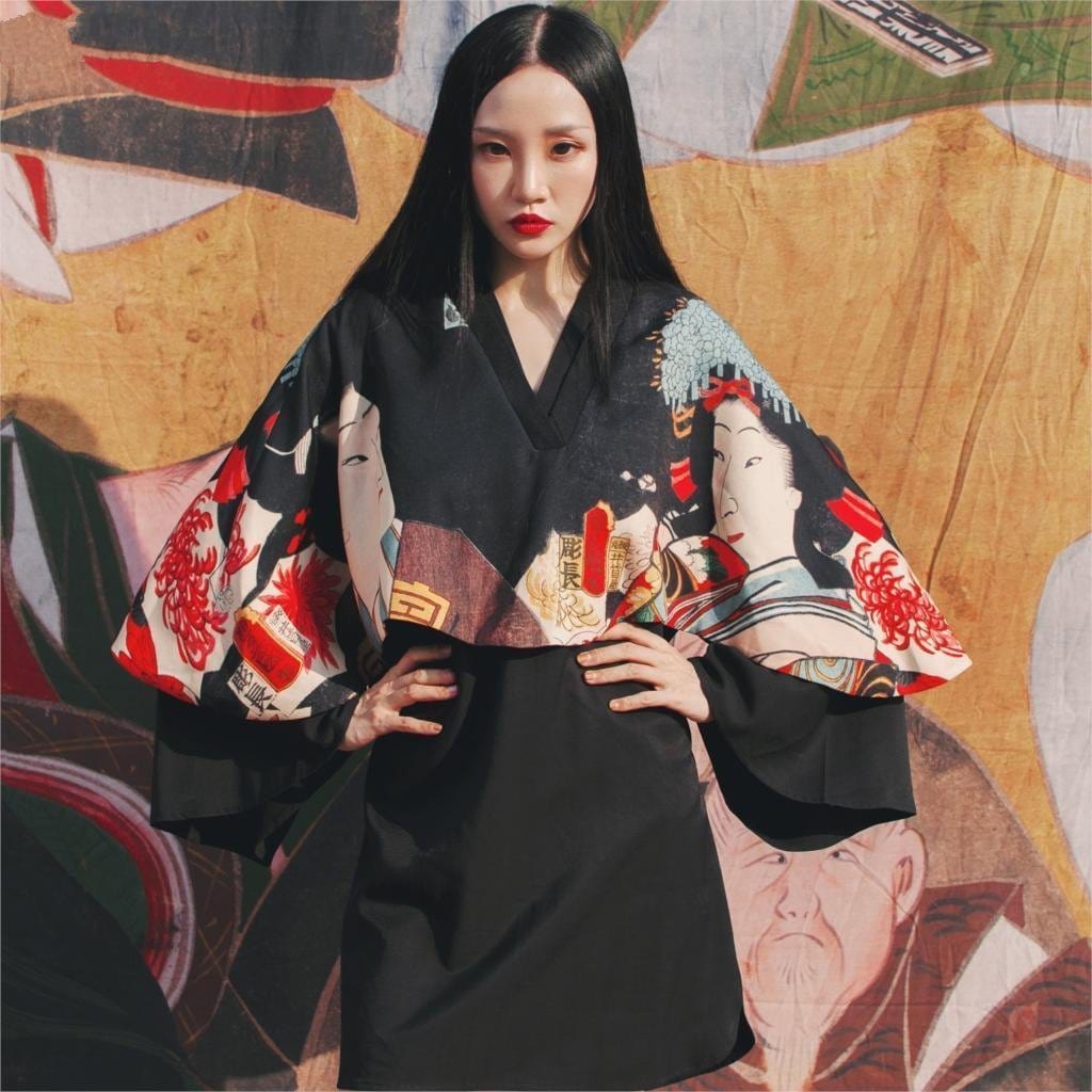 Kimono Japonais Traditionnel Court Femme