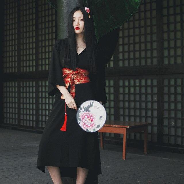 Kimono Long Noir Femme