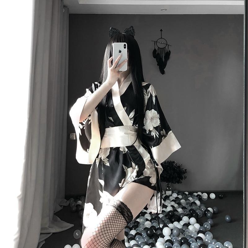 Kimono Sexy Geisha Noir