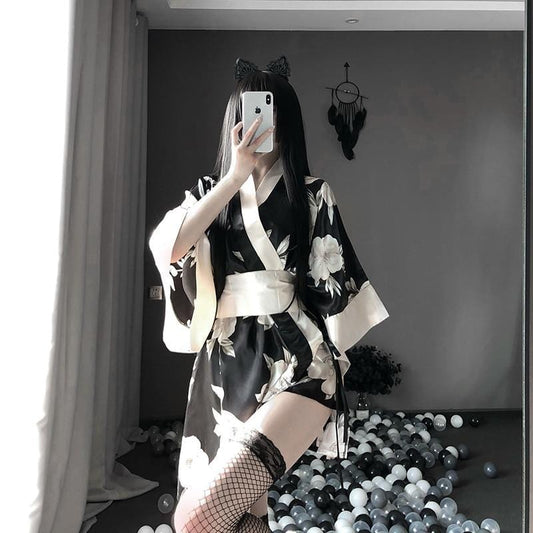 Kimono Sexy Geisha Noir