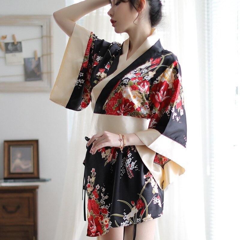 Kimono Sexy Nuit Femme Noir