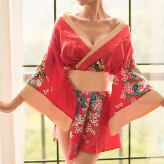 Kimono Sexy Nuit Femme Rouge