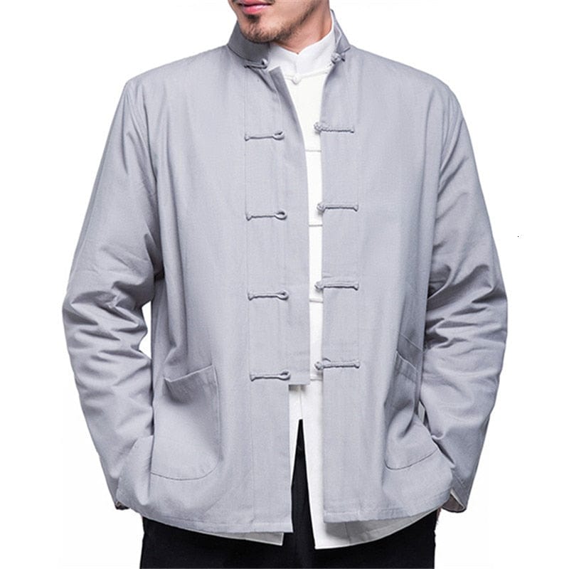 Kimono Veste Streetwear Homme Gris Clair / M