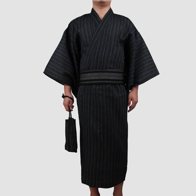 Long Yukata Homme Bleu Noir / M