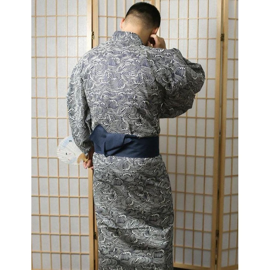 Long Yukata Homme Gris Foncé