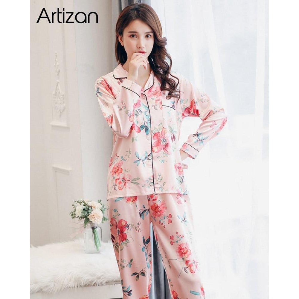 Pyjama Femme Soie Japonais Rose Clair