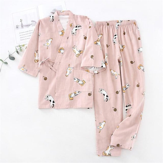 Pyjama Japonais Chat Femme / M