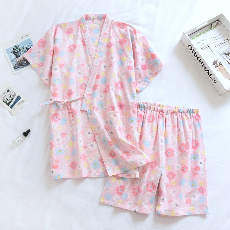 Pyjama Japonais Rose Rose / L