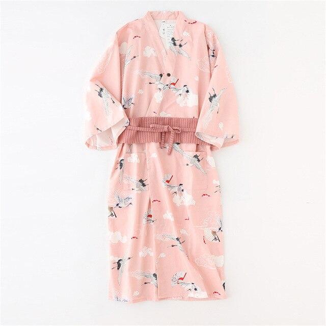 Robe Kimono Rose Soyeuse Rose / 2XL