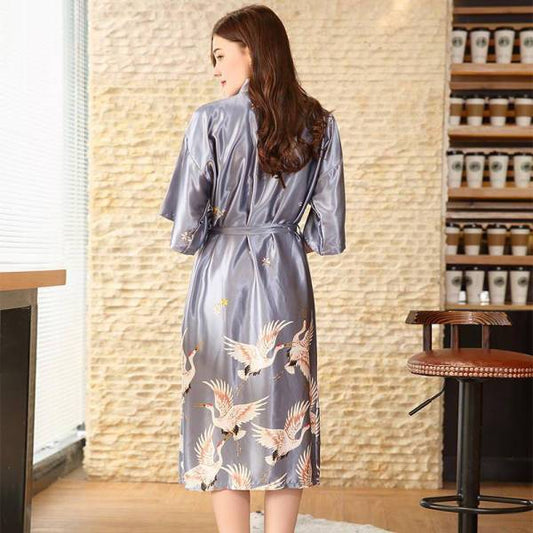 Robe Kimono Satin Femme