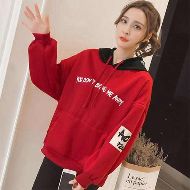 Sweat A Capuche avec Ecriture Japonaise Rouge / M