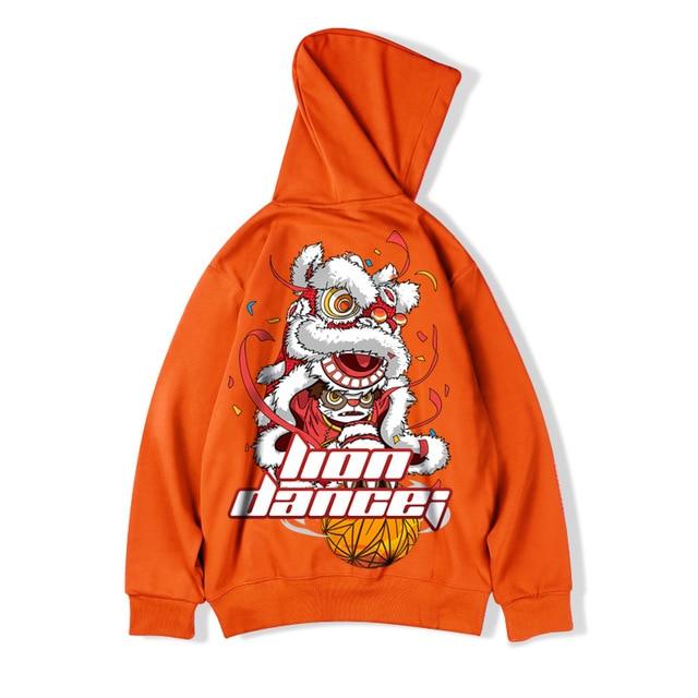 Sweat Imprimé Japonais Orange / M