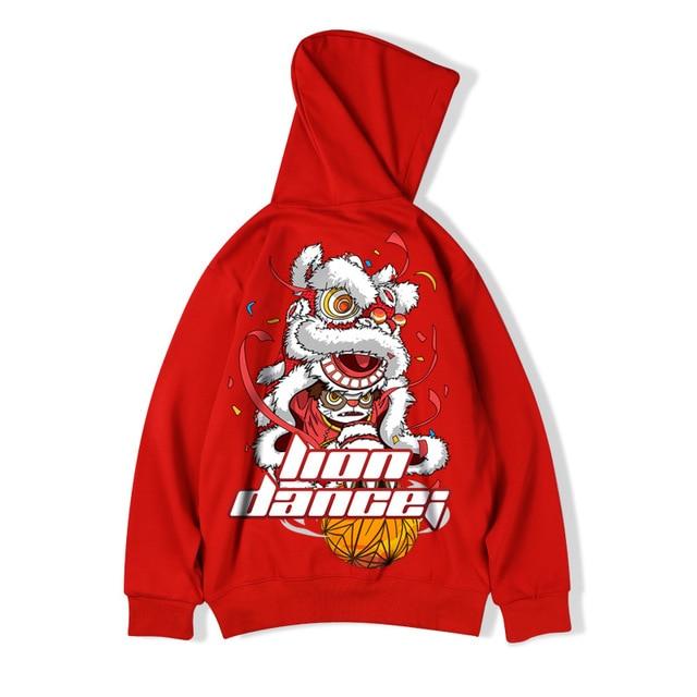 Sweat Imprimé Japonais Rouge / M